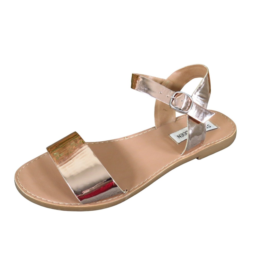Steve Madden Donddi Womens Flat Sandal Size 7 Summer Dressy Rose Gold Metallic